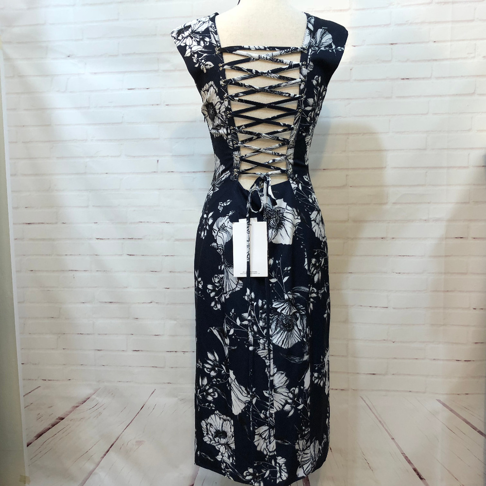 Fame and Partners Lace Up Corset Back Dress
